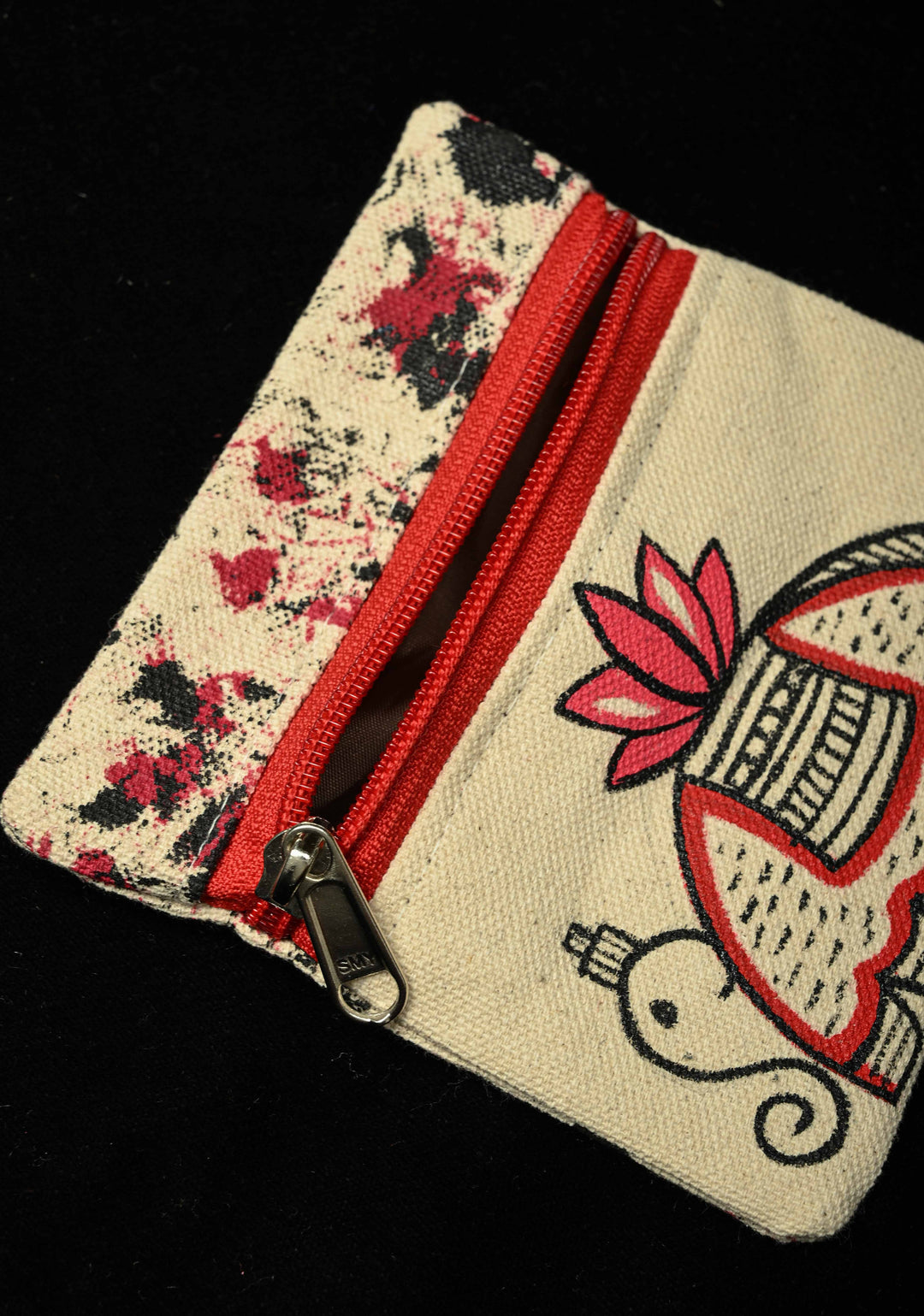Pouch :Madhubani  Hand-Painted Elephant Coin Pouch with Madhubani Art | SHOBITAM