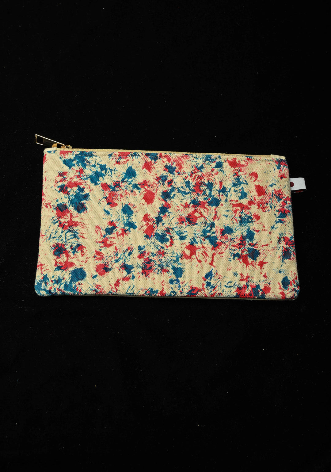 Pouch : Madhubani Hand Painted Twin Fish Hand-Painted Art Canvas Utility Pouch | SHOBITAM