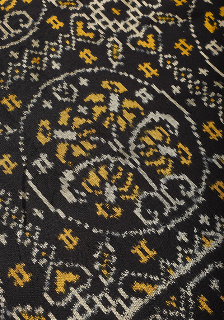 Black Exquisite Ikkat Handwoven Pure Pochampally Silk Saree | SILK MARK CERTIFIED