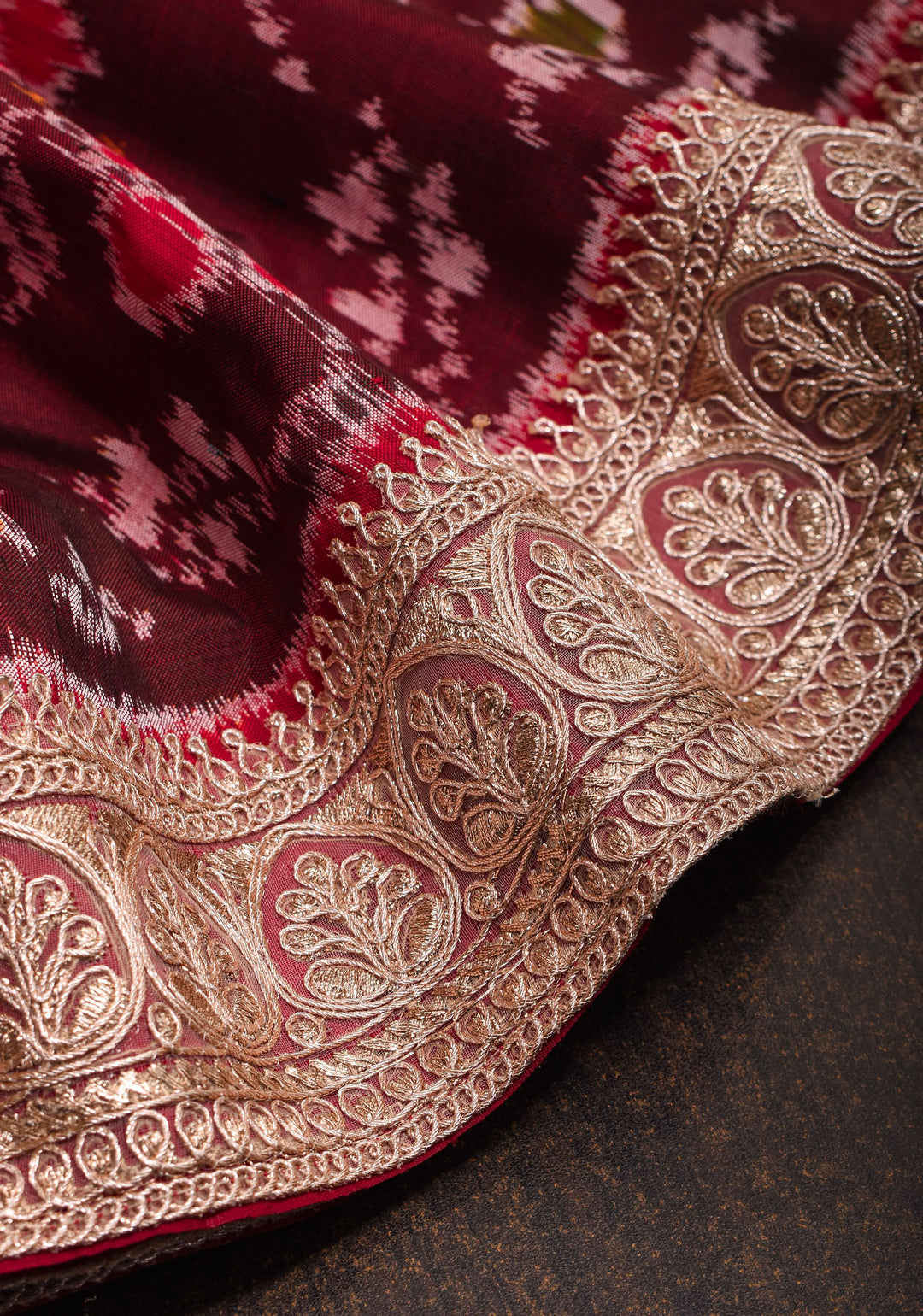 Exquisite Elephant design pure Silk Ikkat saree with gottapatti and light embellishments | SILK MARK CERTIFIED