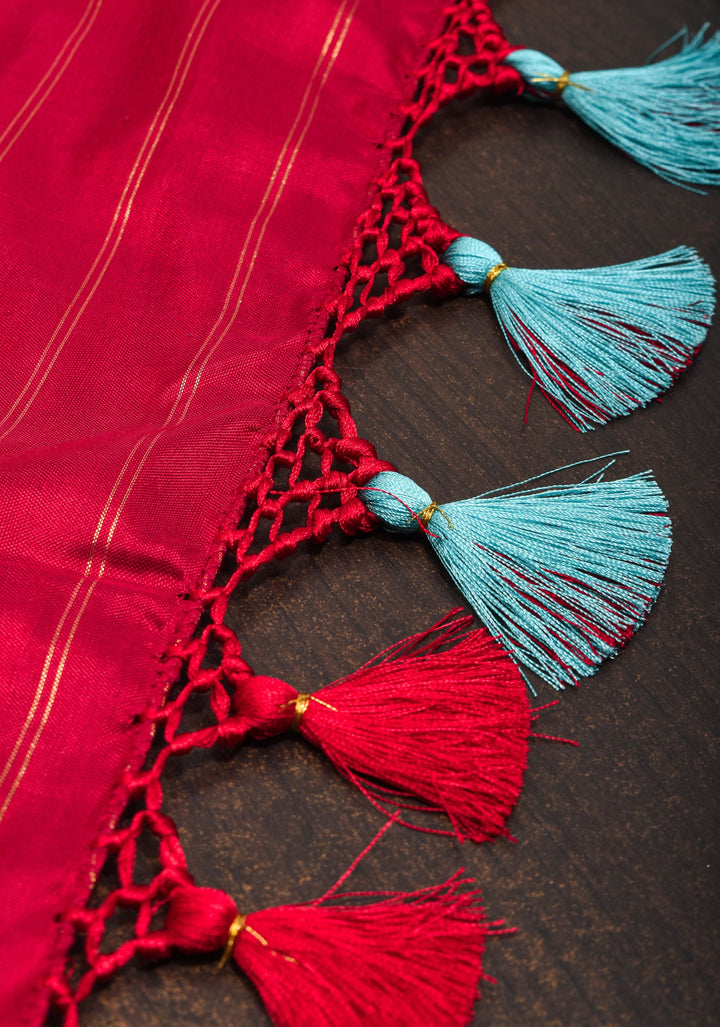 Blue Exquisite Ikkat Patola Kanjivaram Pure Silk with Stack Border | SILK MARK CERTIFIED