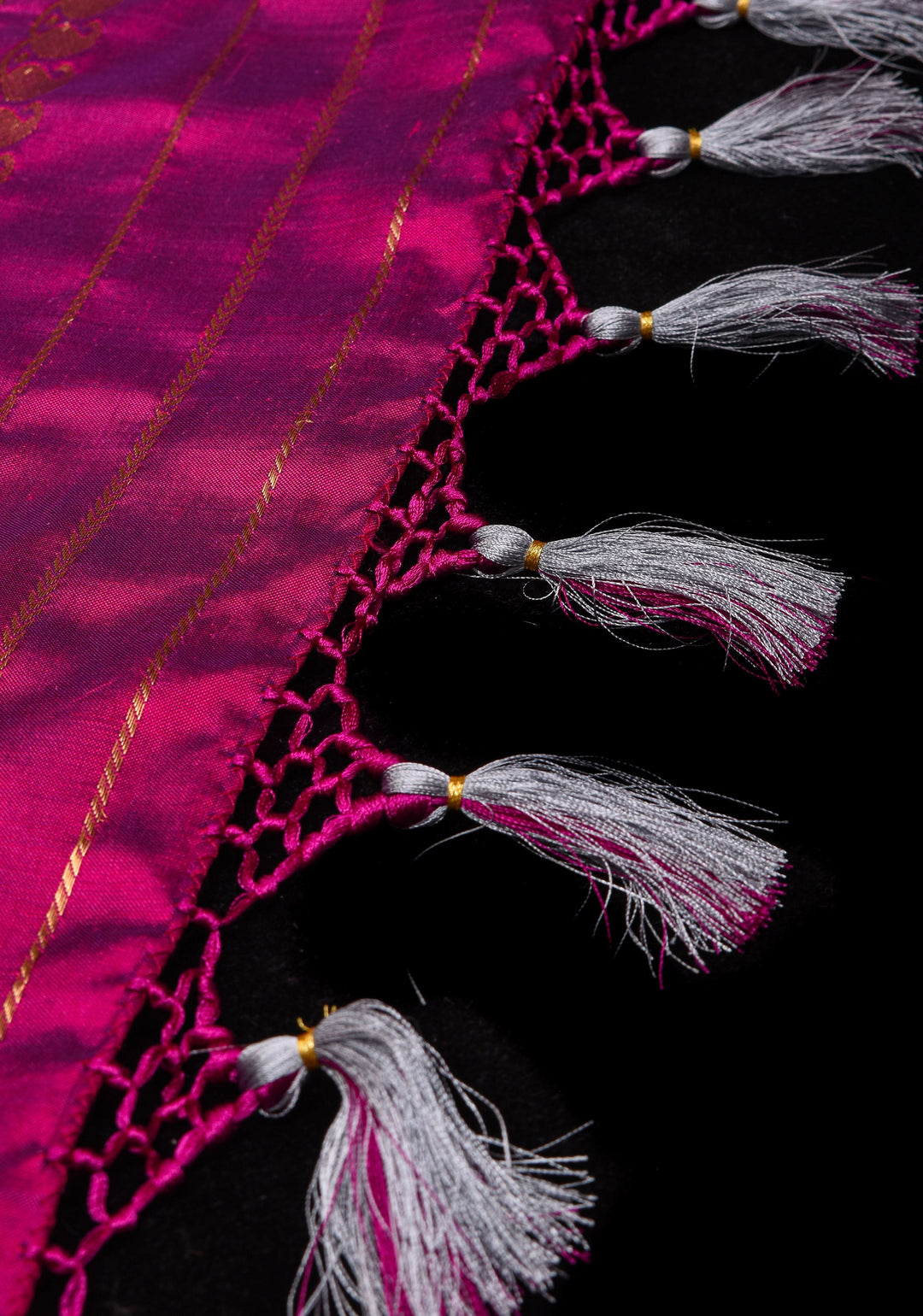 Blue Ikkat Kanjivaram Fusion Saree with Ikkat Panel Design and Paisley Motifs| SILK MARK CERTIFIED