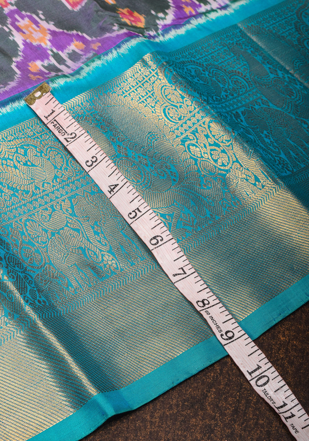 Purple Ikkat Kanjivaram Fusion Saree with Paisley Motifs| CERTIFIED SILK