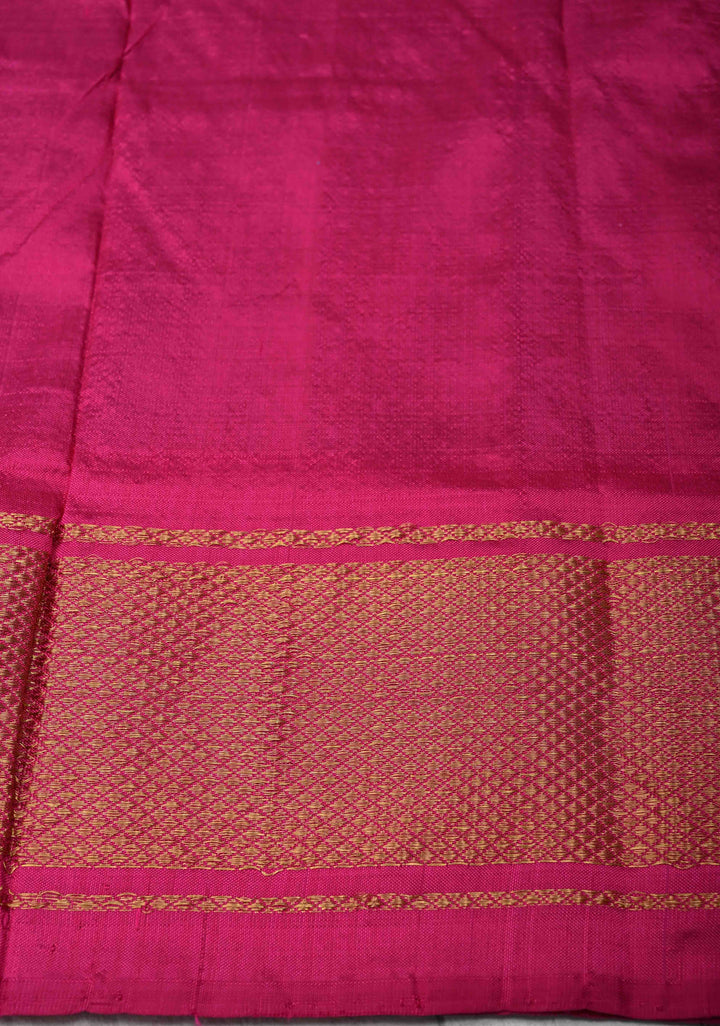 Ink Purple Pochampally Ikkat Pure Silk Saree with Geometric Patterns and Zari Border | SILK MARK CERTIFIED