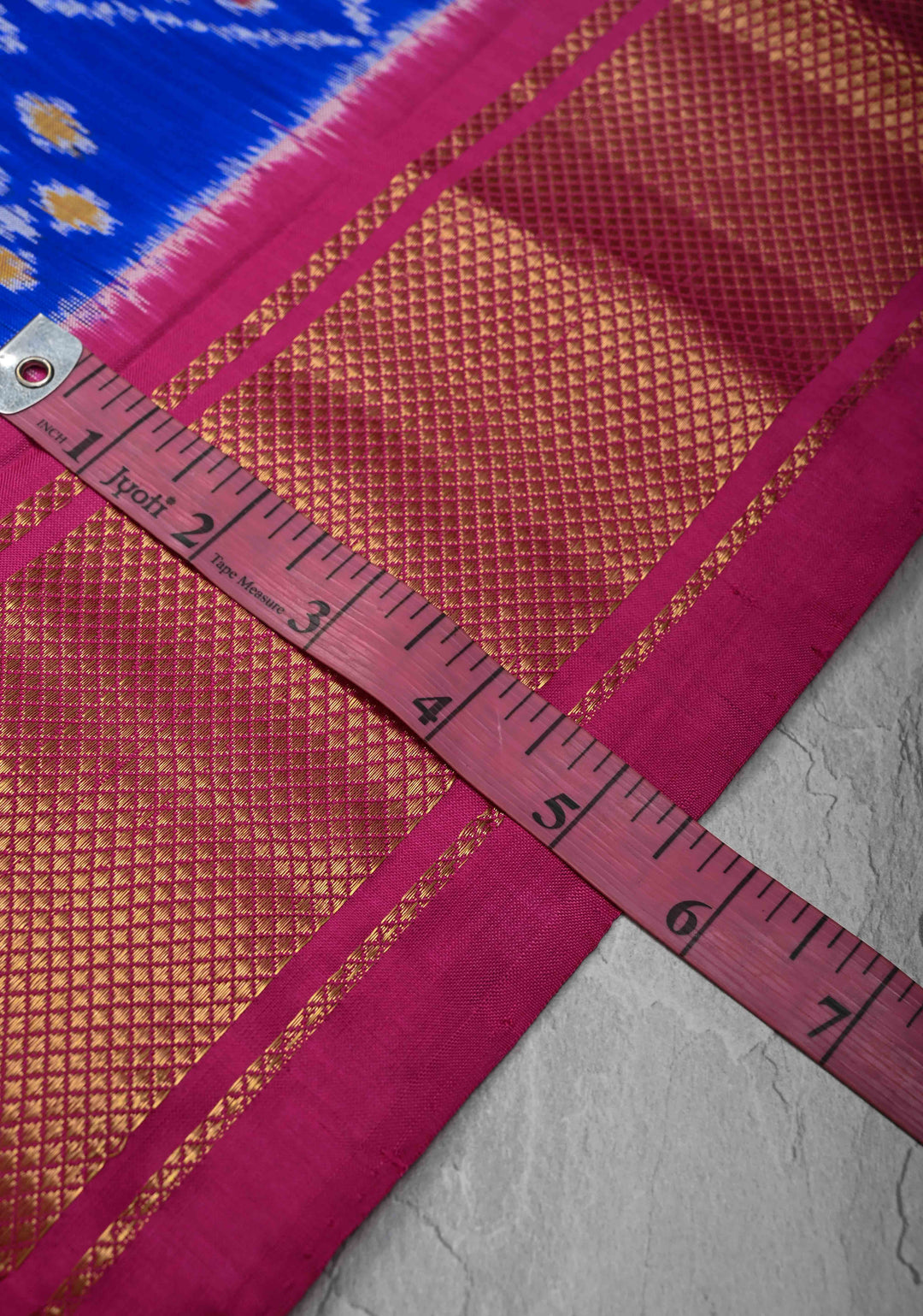 Ink Purple Pochampally Ikkat Pure Silk Saree with Geometric Patterns and Zari Border | SILK MARK CERTIFIED