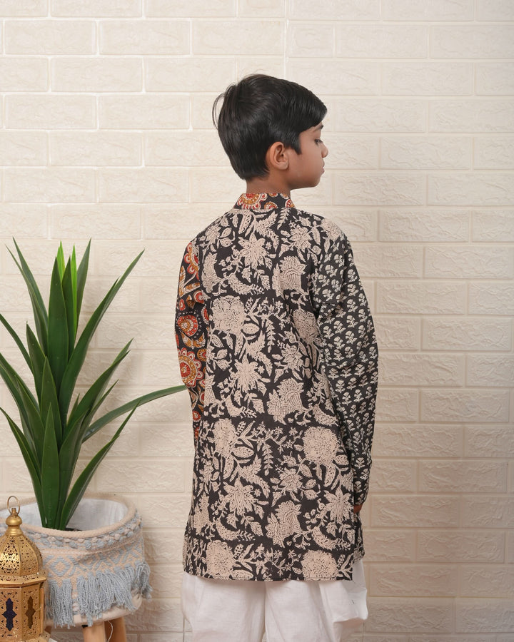 Kalamkari Patchwork Kurta with Dhoti | Made To Order