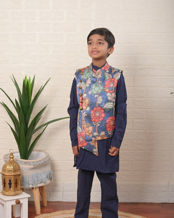 Neelam Dapper Jacket with Kurta Pajama | Shobitam Custom Shirt Made To Order