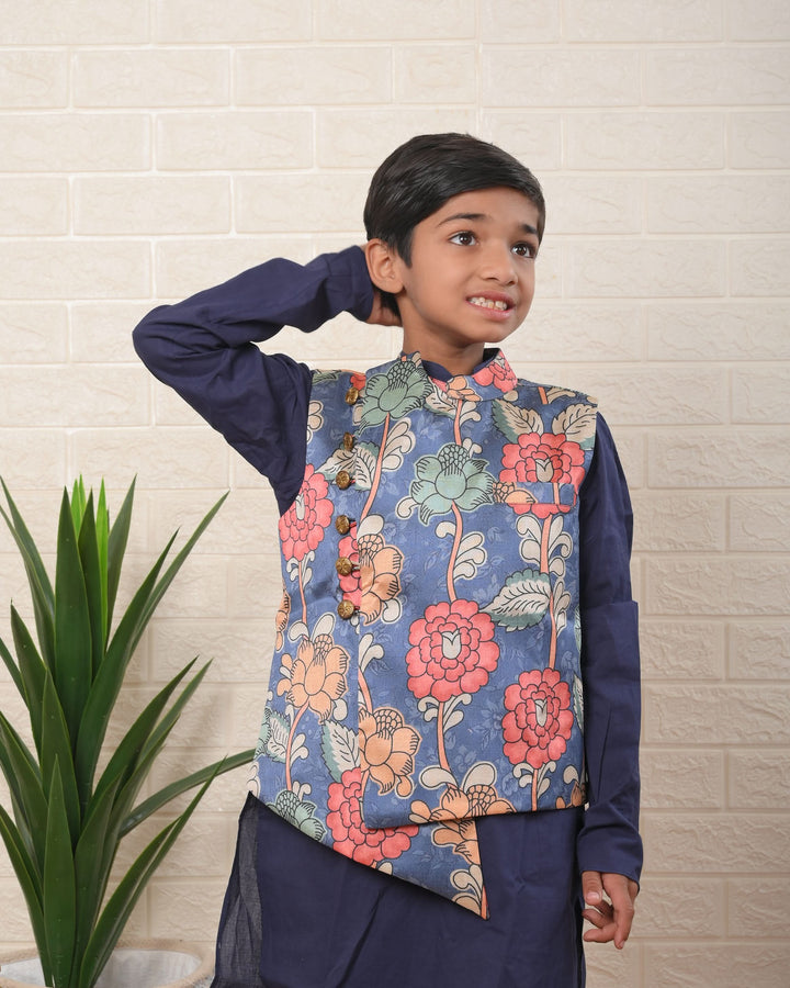 Neelam Dapper Jacket with Kurta Pajama | Shobitam Custom Shirt Made To Order