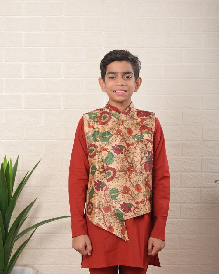 Safari Bloom Jacket with Kurta Pajama | Shobitam Custom Shirt Made To Order