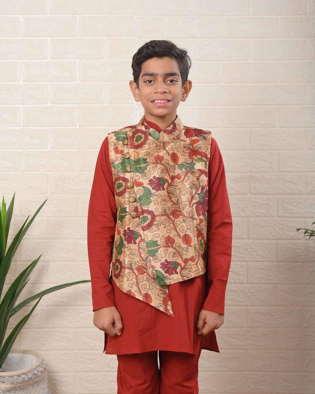 Safari Bloom Jacket with Kurta Pajama | Shobitam Custom Shirt Made To Order