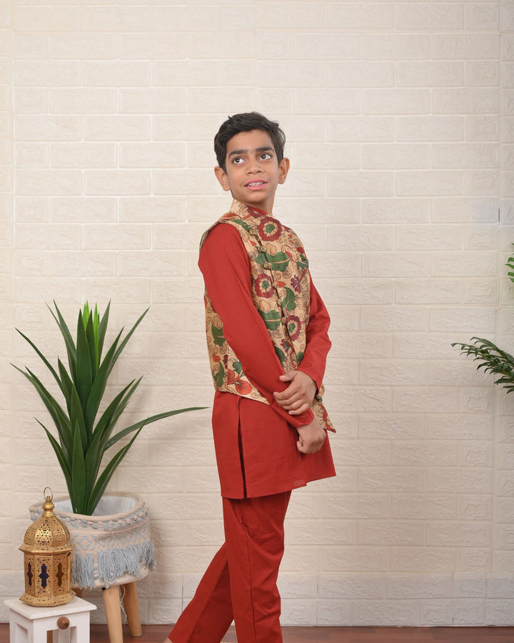 Safari Bloom Jacket with Kurta Pajama | Shobitam Custom Shirt Made To Order