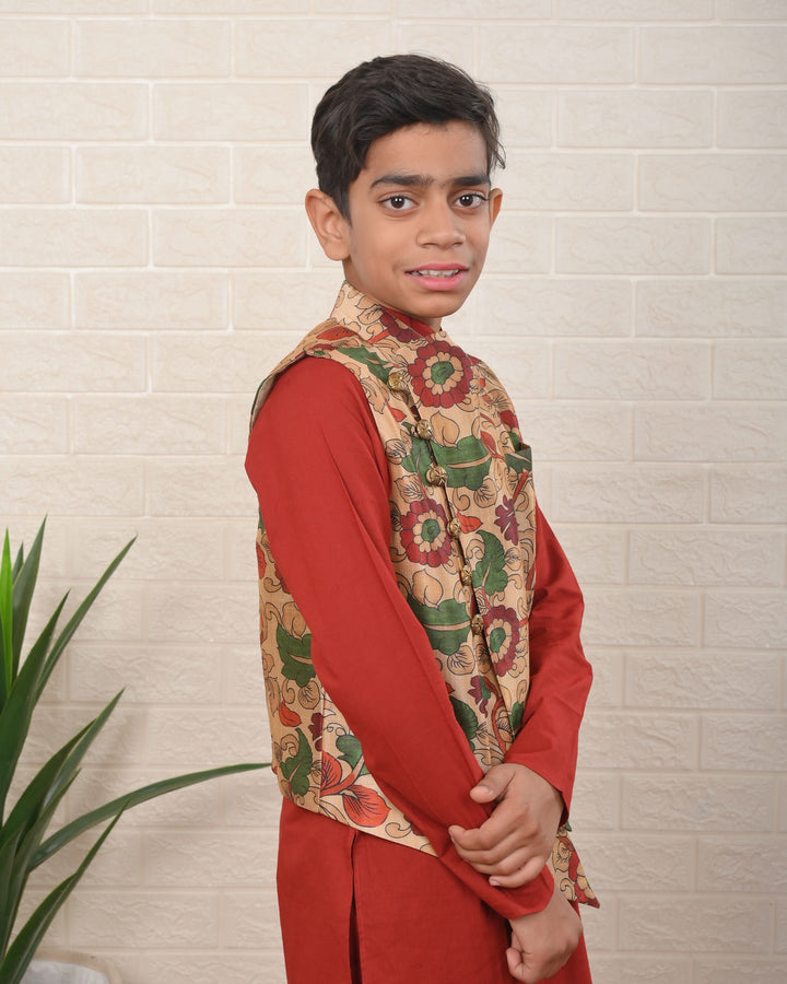 Safari Bloom Jacket with Kurta Pajama | Shobitam Custom Shirt Made To Order