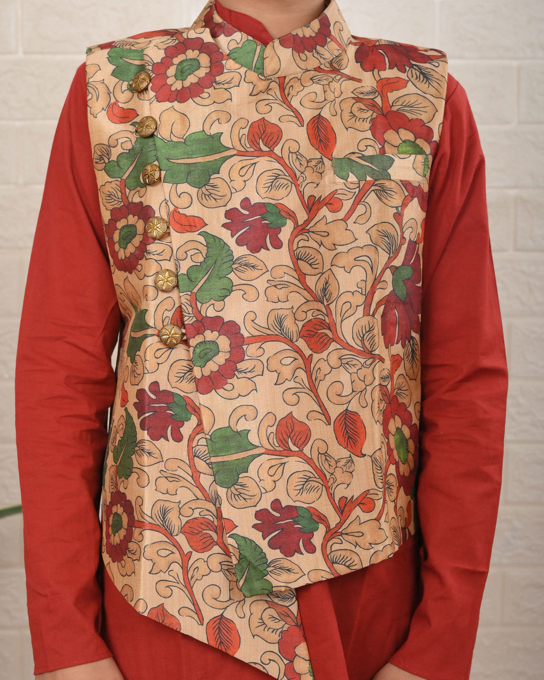 Safari Bloom Jacket with Kurta Pajama | Shobitam Custom Shirt Made To Order
