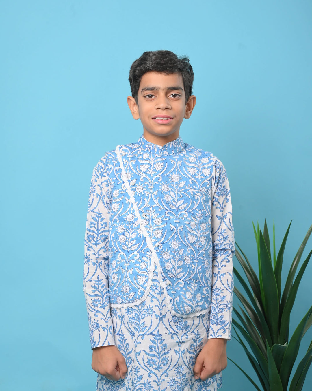 Mughal Motifs Jacket with Kurta Pajama | Made To Order