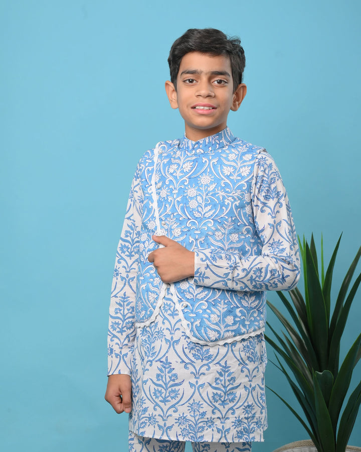 Mughal Motifs Jacket with Kurta Pajama | Made To Order