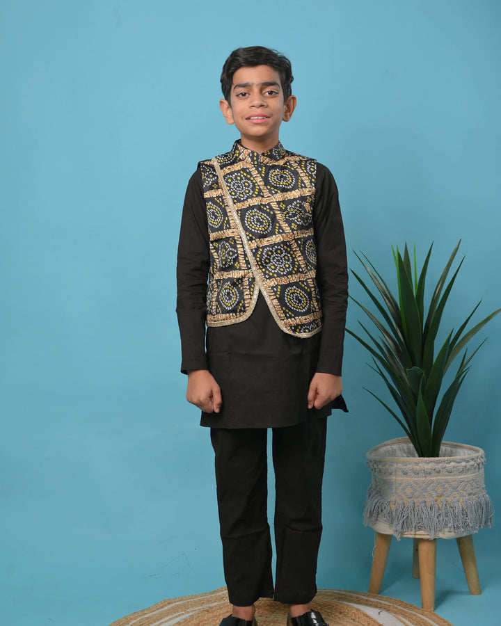 Raina kurta pajama set with Nehru Jacket 3 piece Set | Shobitam Custom Wear Made To Order