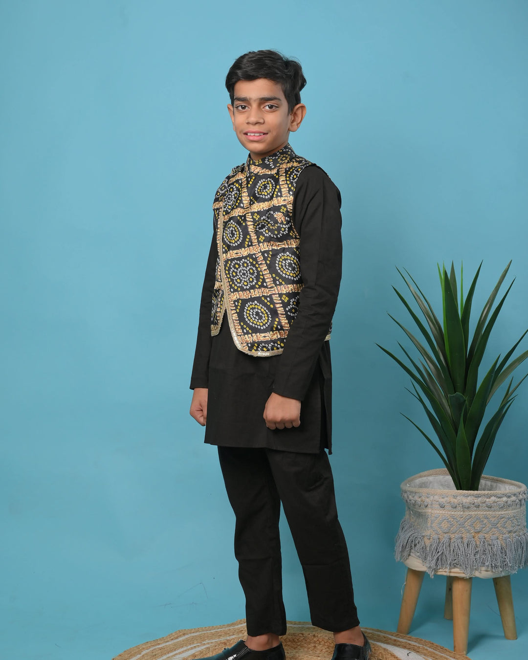 Raina kurta pajama set with Nehru Jacket 3 piece Set | Shobitam Custom Wear Made To Order