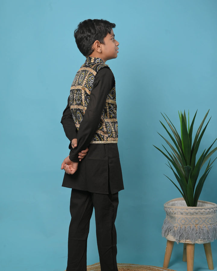 Raina kurta pajama set with Nehru Jacket 3 piece Set | Shobitam Custom Wear Made To Order
