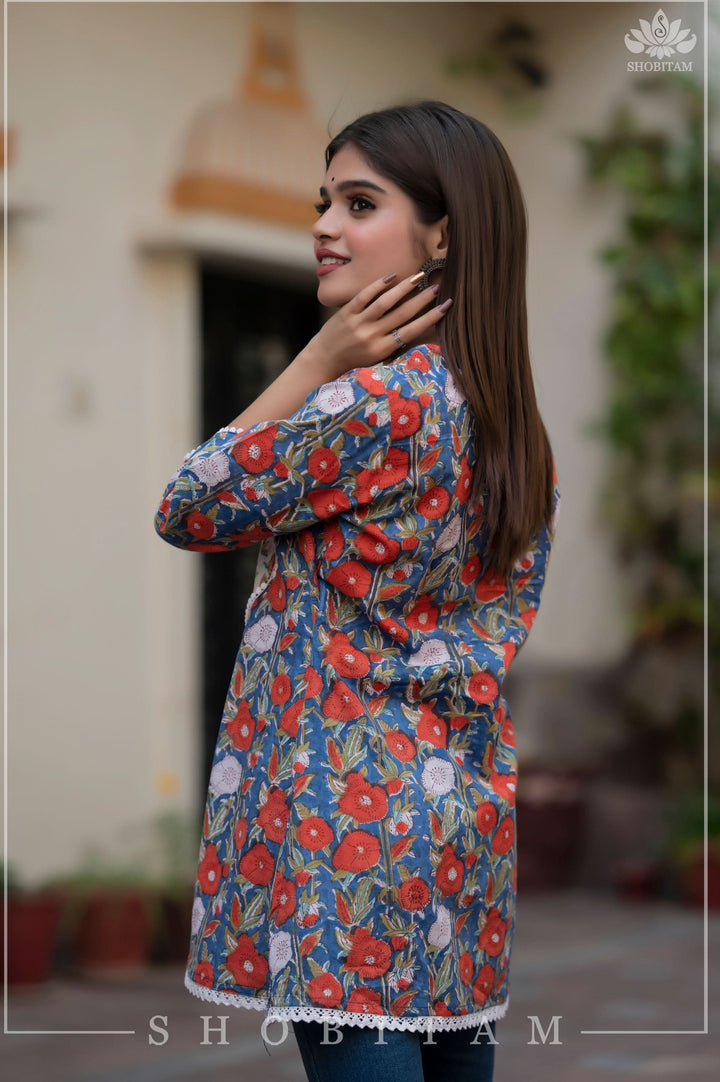 Short Kurti For Women | Hand Block Print Cotton | Shobitam Made To Order