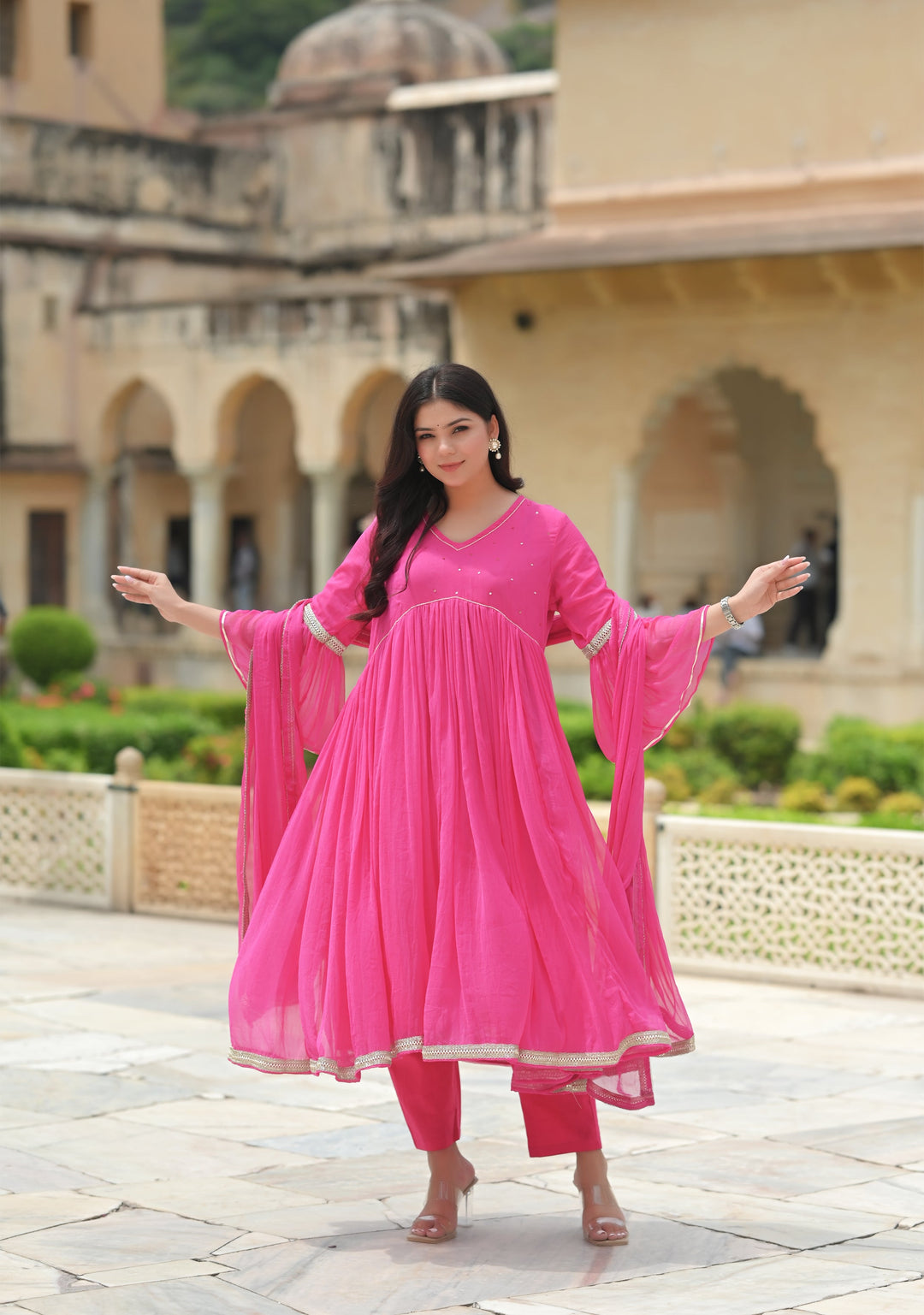 Rani Love Pleated Fish Tail Yoe Cut Pleated Anarkali Set, Made to Order