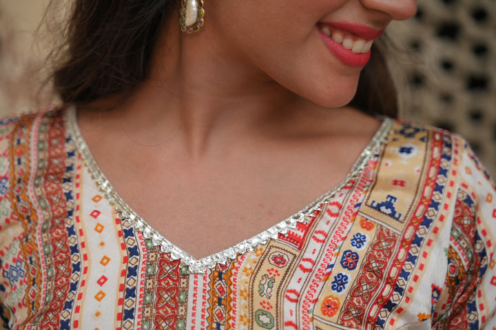 Raas Kalidar Lehenga Set in bold hues and Gotta patti embellishments, Made to Order