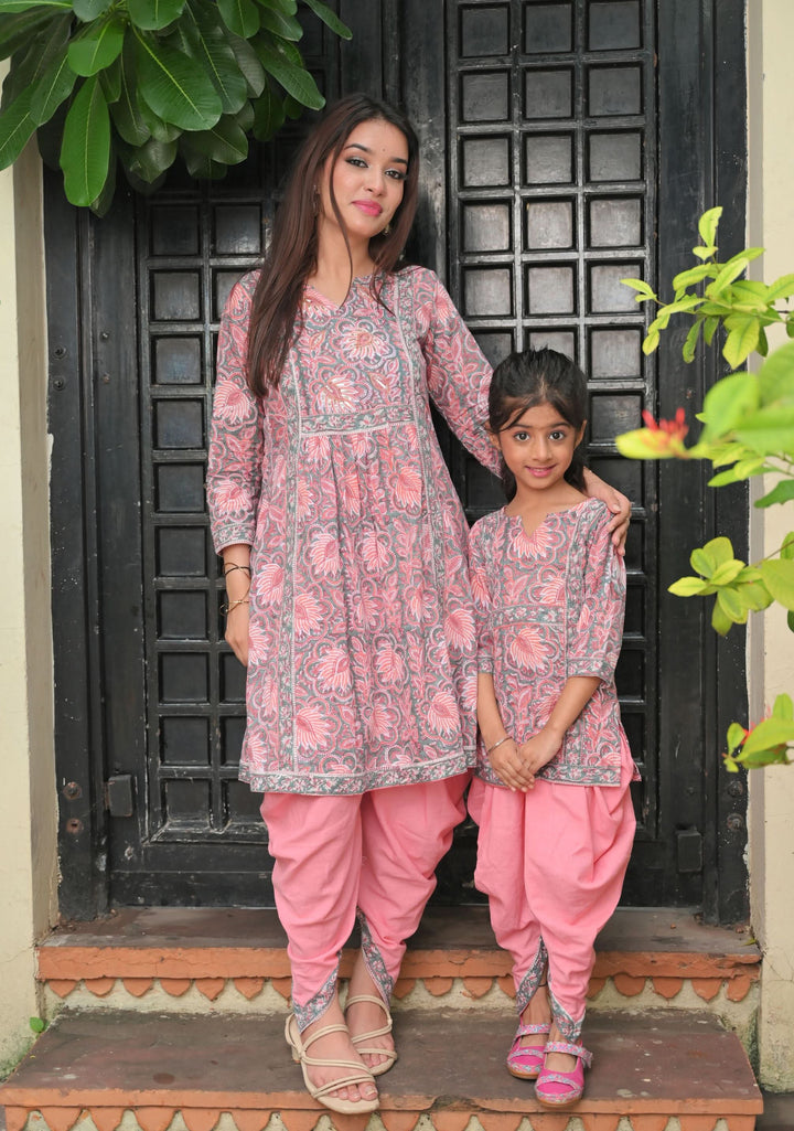 Seher block print Kurta with Dhoti pants - 2 piece Set  | Made To Order