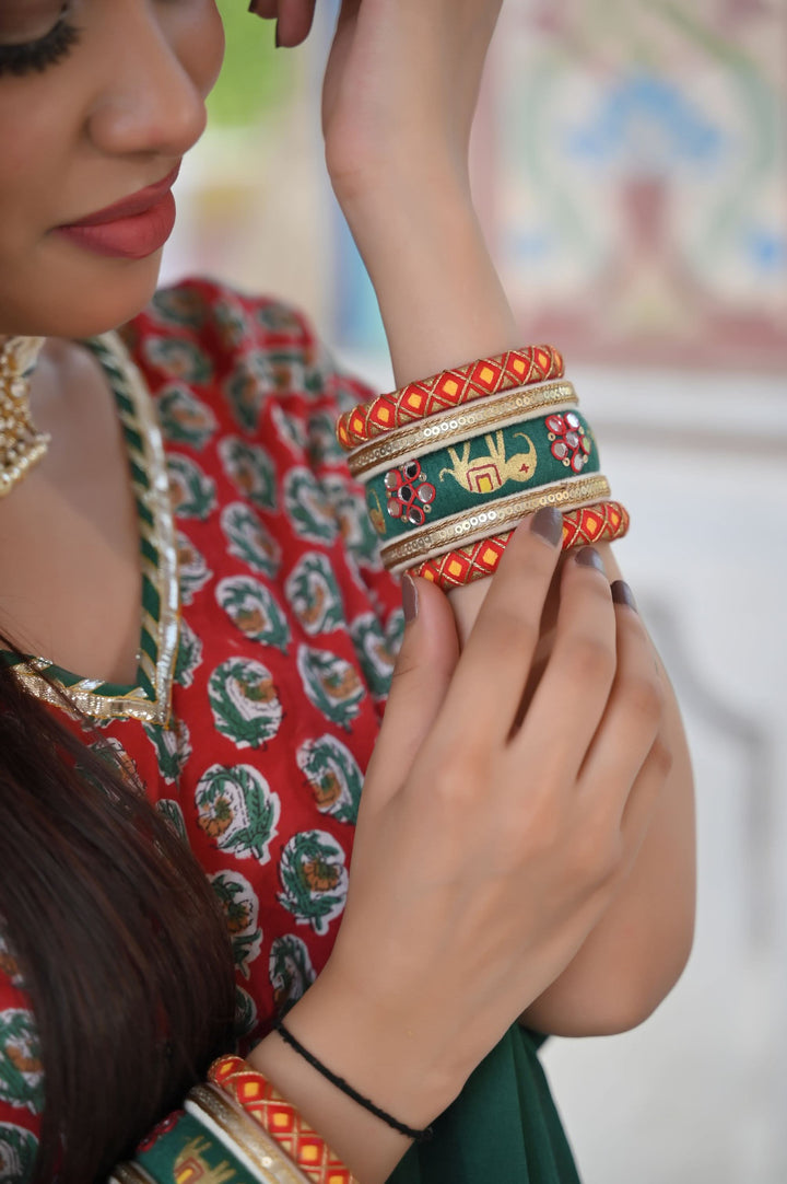 Red Paisley Lehenga handcrafted with hand block print cotton | Made To Order