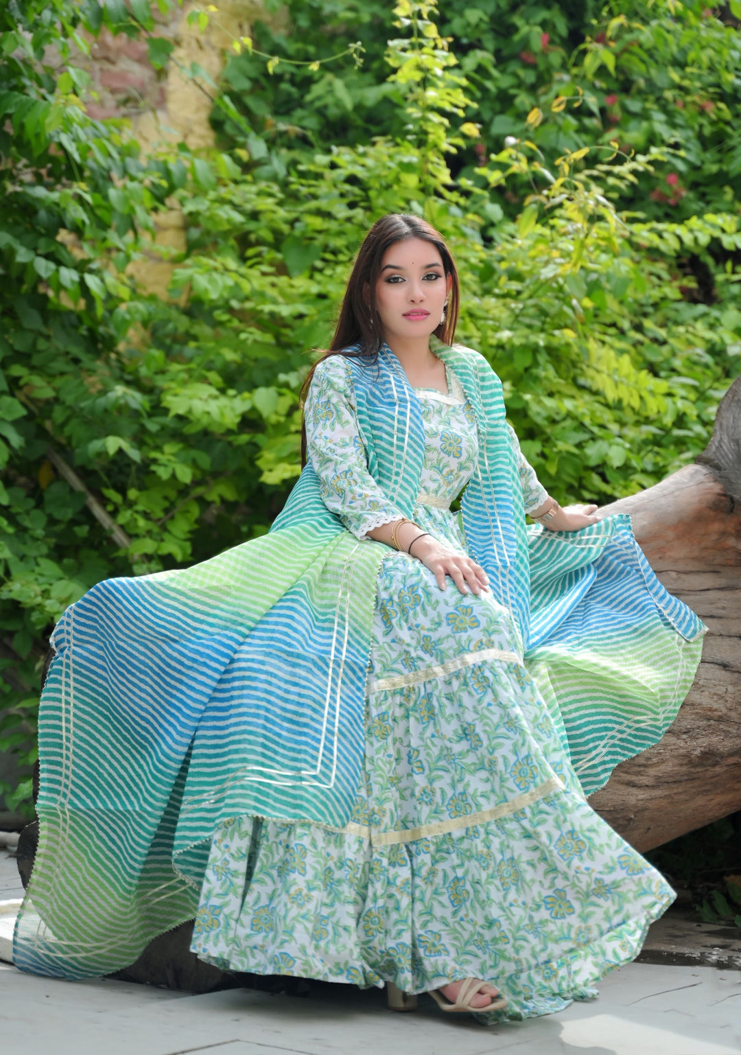 Meeraki Tiered Gown and Cape - 2 piece set| Made To Order