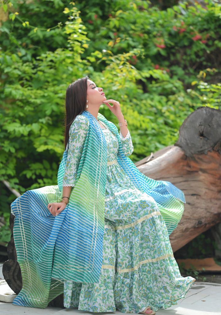 Meeraki Tiered Gown and Cape - 2 piece set| Made To Order