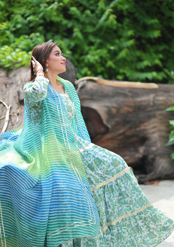 Meeraki Tiered Gown and Cape - 2 piece set| Made To Order