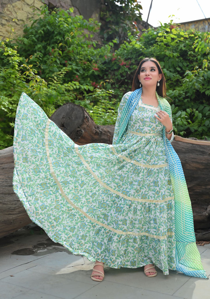 Meeraki Tiered Gown and Cape - 2 piece set| Made To Order