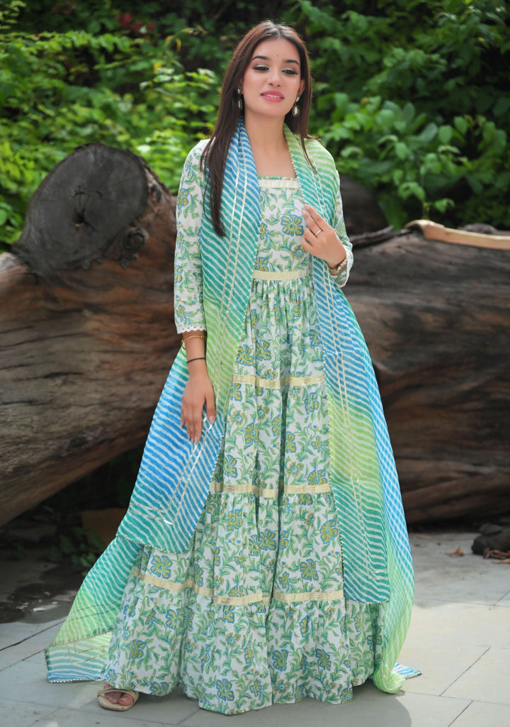 Meeraki Tiered Gown and Cape - 2 piece set| Made To Order
