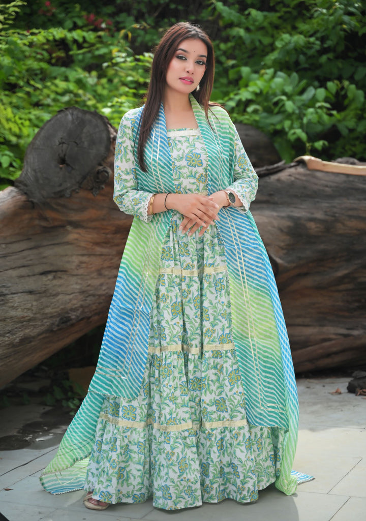 Meeraki Tiered Gown and Cape - 2 piece set| Made To Order