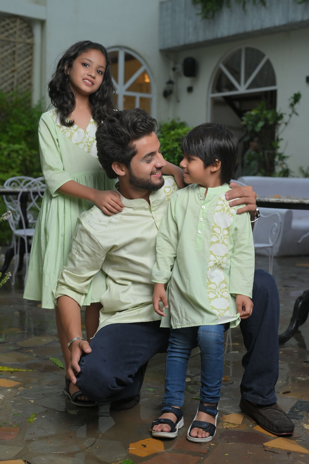 Patchwork Gardenia Short Kurta for Men | Made to Order