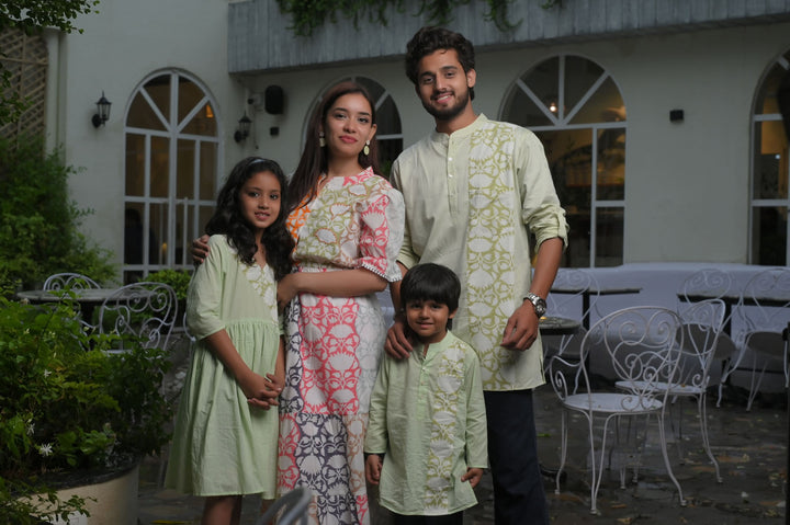 Patchwork Gardenia Short Kurta for Men | Made to Order