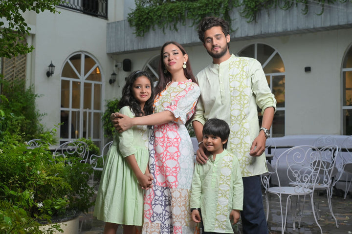 Patchwork Gardenia Short Kurta for Men | Made to Order