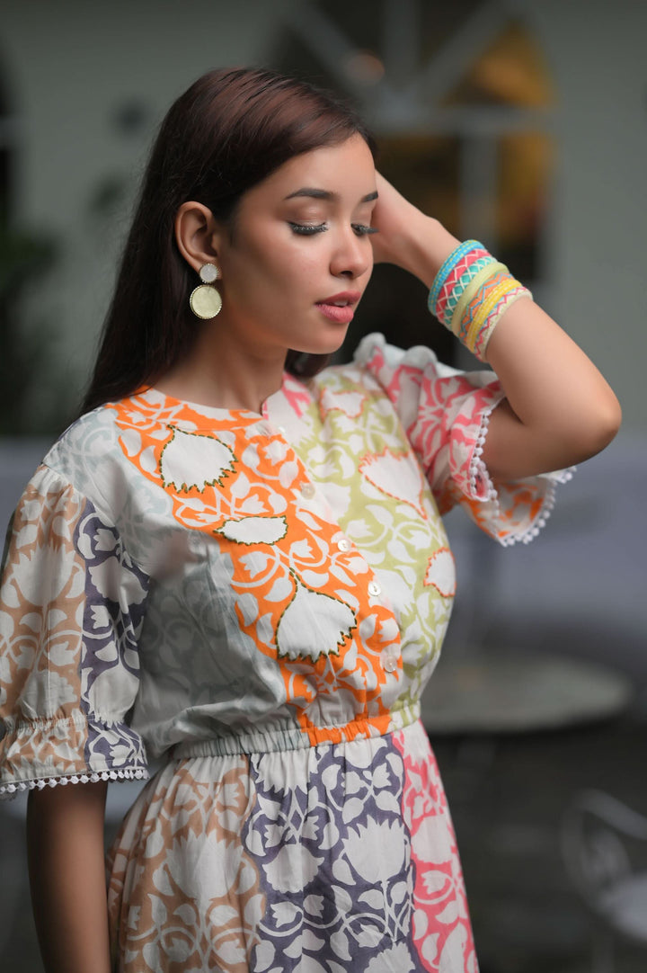 Flora Patchwork Tiered dress | Made to order