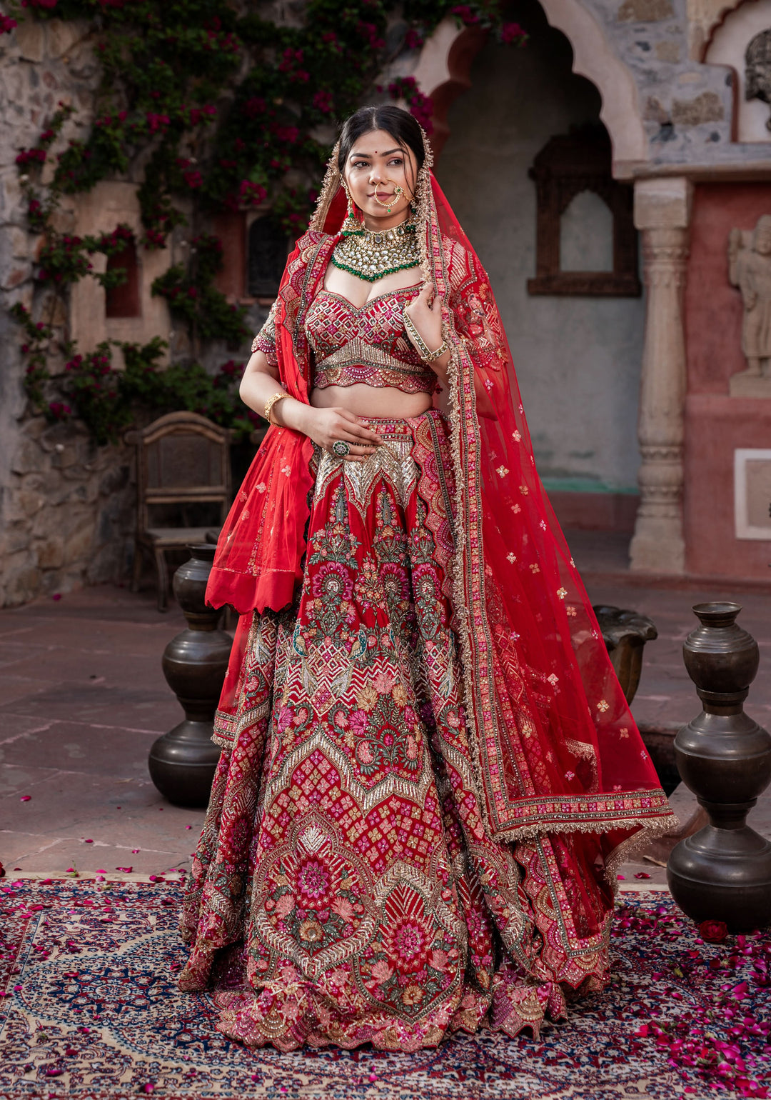 Lehenga Exquisite Royal Radiance Lehenga with hand-embroidery in Dola Silk, Customizable, Made to Order