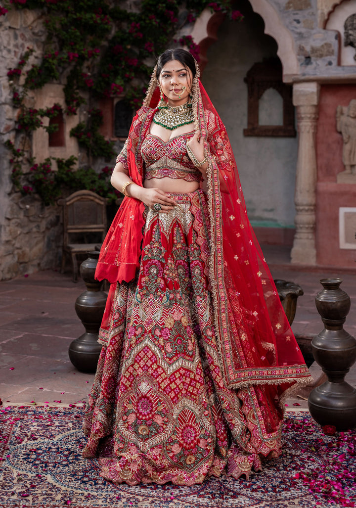 Lehenga Exquisite Royal Radiance Lehenga with hand-embroidery in Dola Silk, Customizable, Made to Order