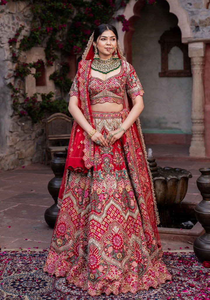 Lehenga Exquisite Royal Radiance Lehenga with hand-embroidery in Dola Silk, Customizable, Made to Order