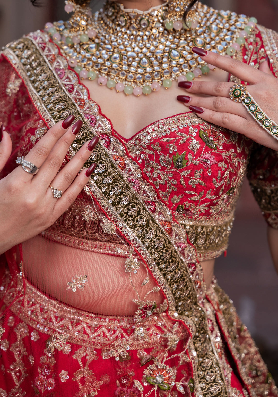 Exquisite Charlotte Regalia Lehenga with hand-embroidery in Raw Silk , Customizable, Made to Order