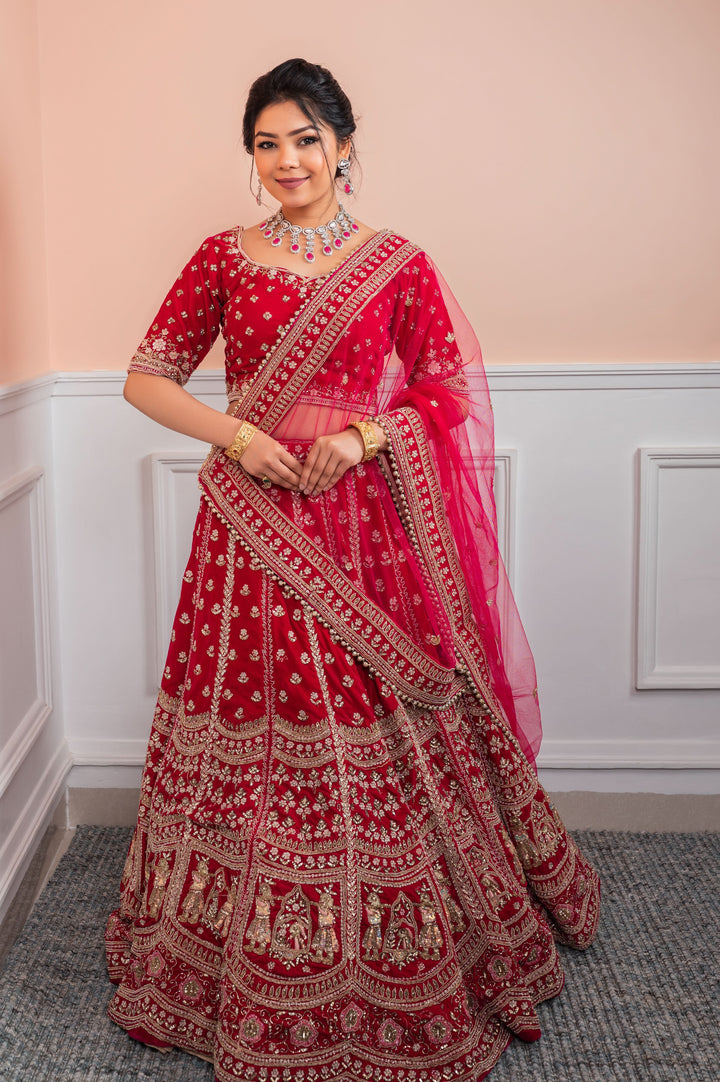 Stunning Rose Reverie Lehenga with embroidery, Customizable, Made to Order