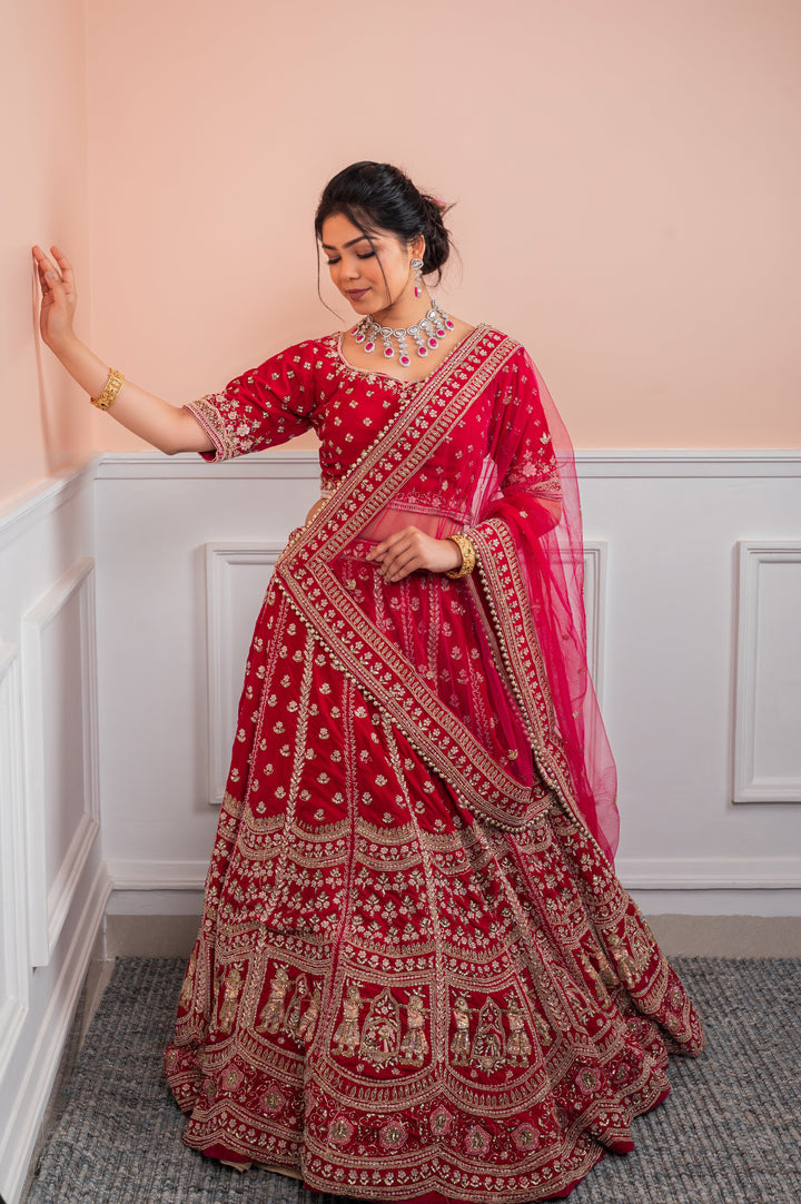 Stunning Rose Reverie Lehenga with embroidery, Customizable, Made to Order