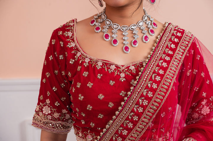 Stunning Rose Reverie Lehenga with embroidery, Customizable, Made to Order