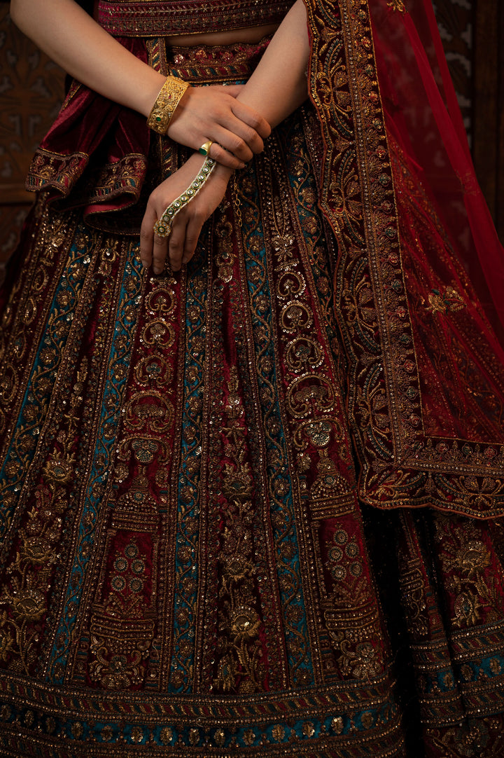 Mahogany Mystic Lehenga Set with embroidery, Customizable, Made to Order
