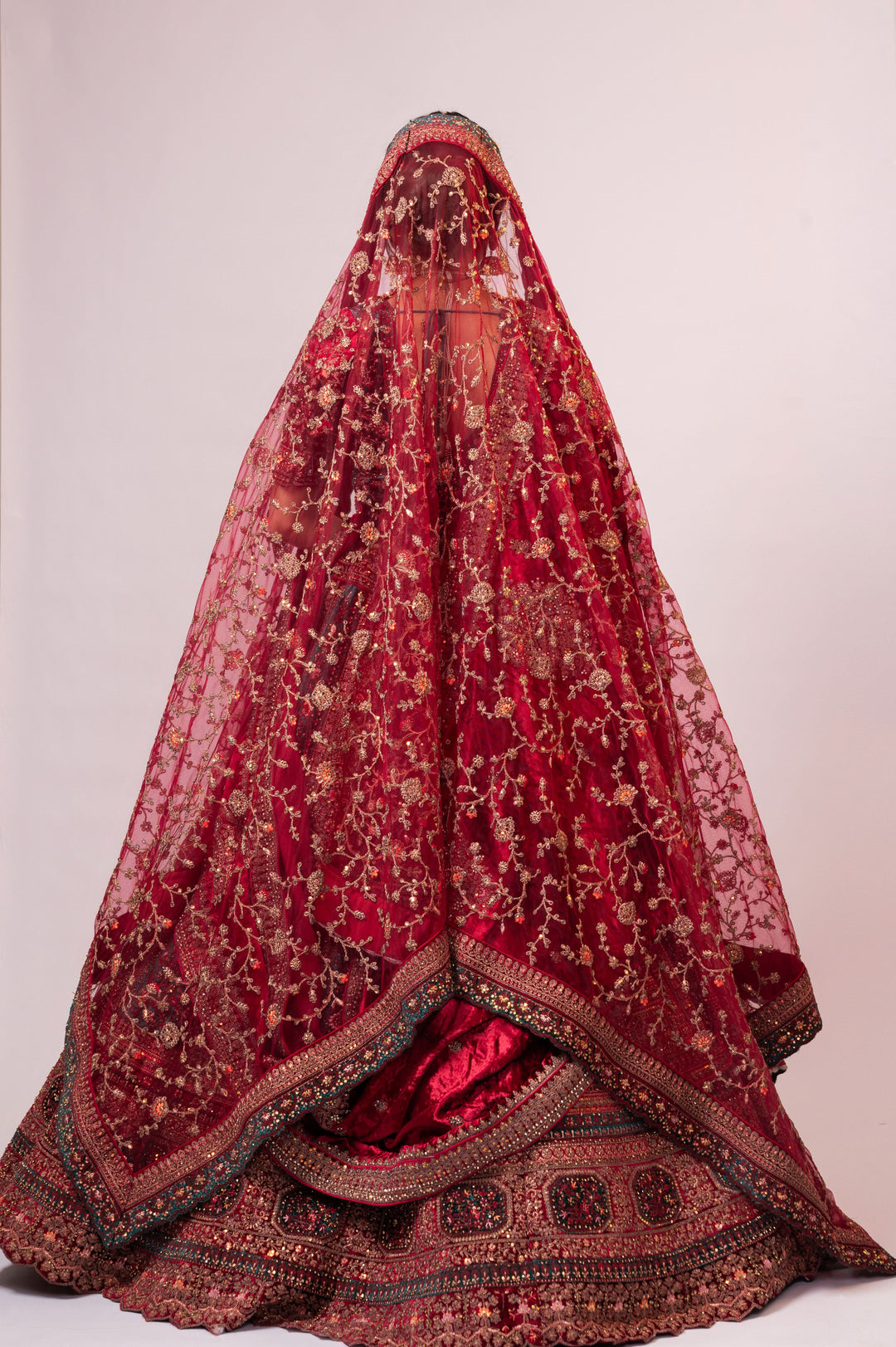 Charming Mosaic Panel Design Lehenga with embroidery, Customizable, Made to Order