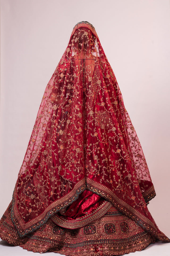 Charming Mosaic Panel Design Lehenga with embroidery, Customizable, Made to Order