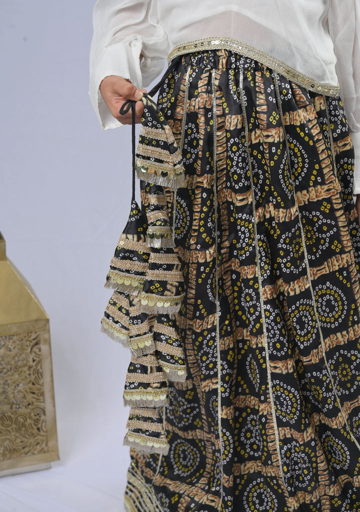Raina Bandhej Fushion Top & Skirt Set | Made To Order