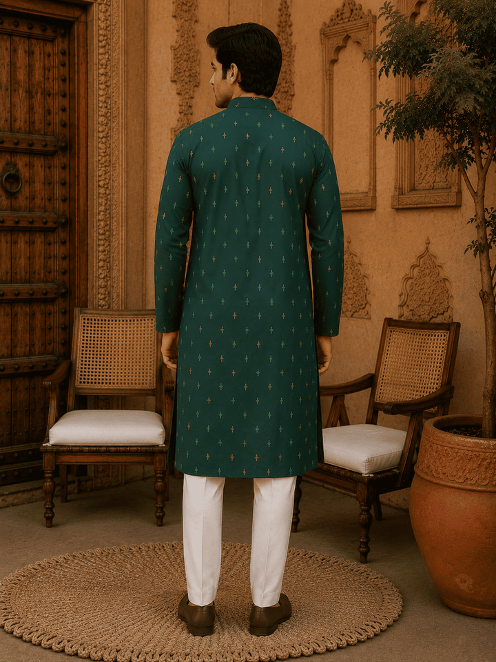 Green Ethnic Printed Kurta Set | SHOBITAM