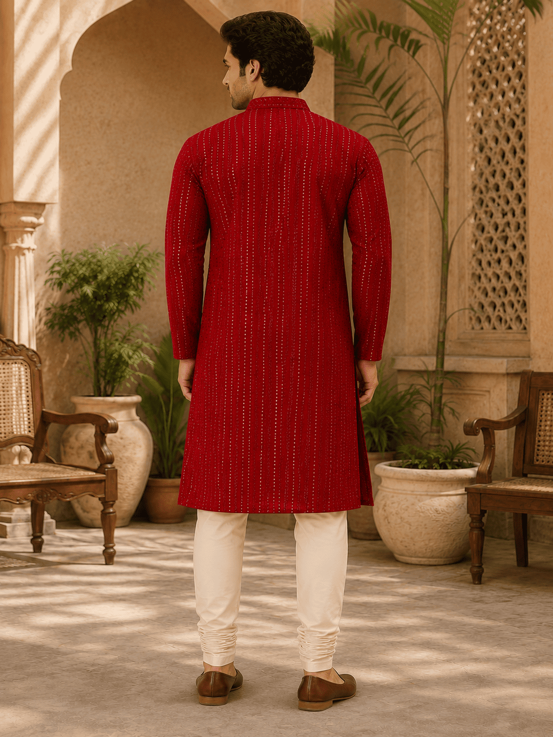 Crimson Royale Embellished Kurta Set | SHOBITAM